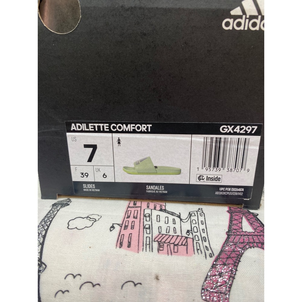 Adidas Adilette Comfort Mint Green Snakeskin Slides Sandals GX4297 Womens 7